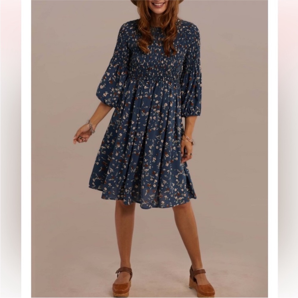 NWT Petallush Midi Floral Teal Dress